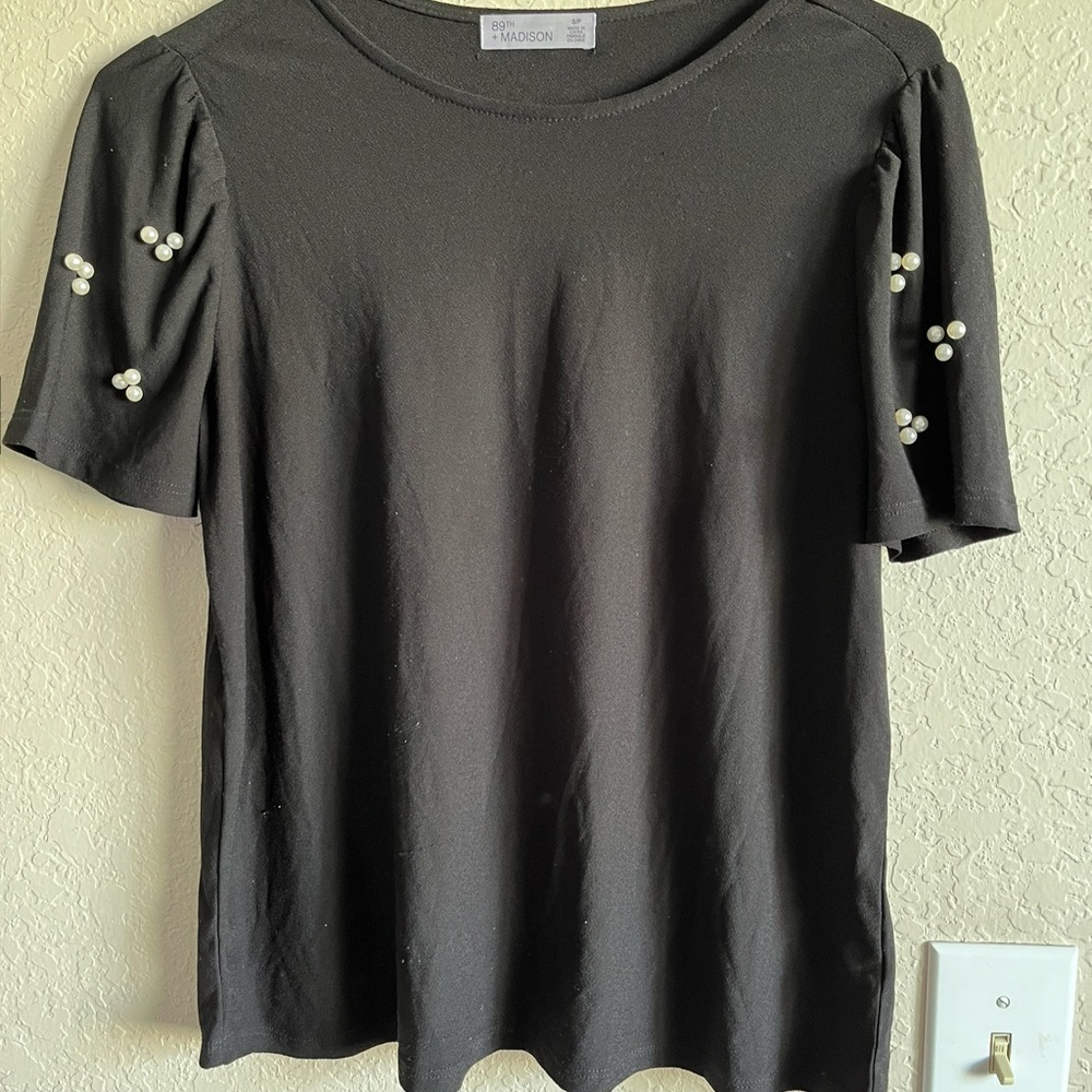 Set of 2 Elegant Pearl-Embellished Women's Top size S
